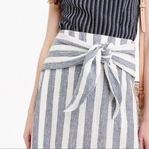 J. Crew Point Sur Tie Waist Linen Midi Skirt, Sz 0